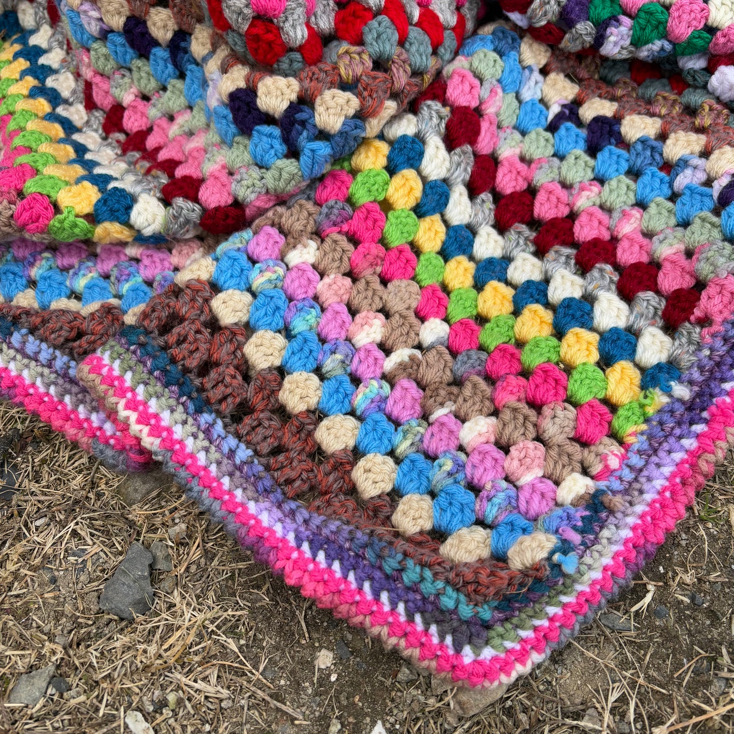 【USA vintage】granny blanket colorful