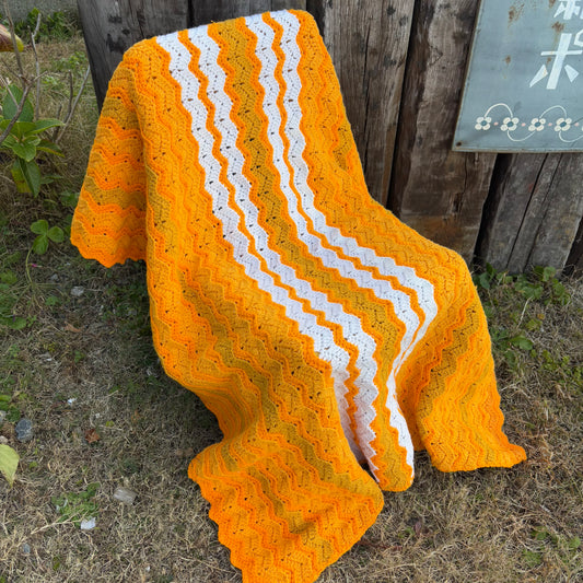 【USA vintage】granny blanket orange