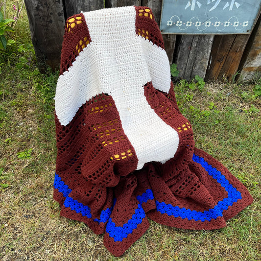 【USA vintage】グラニーブランケット 十字架