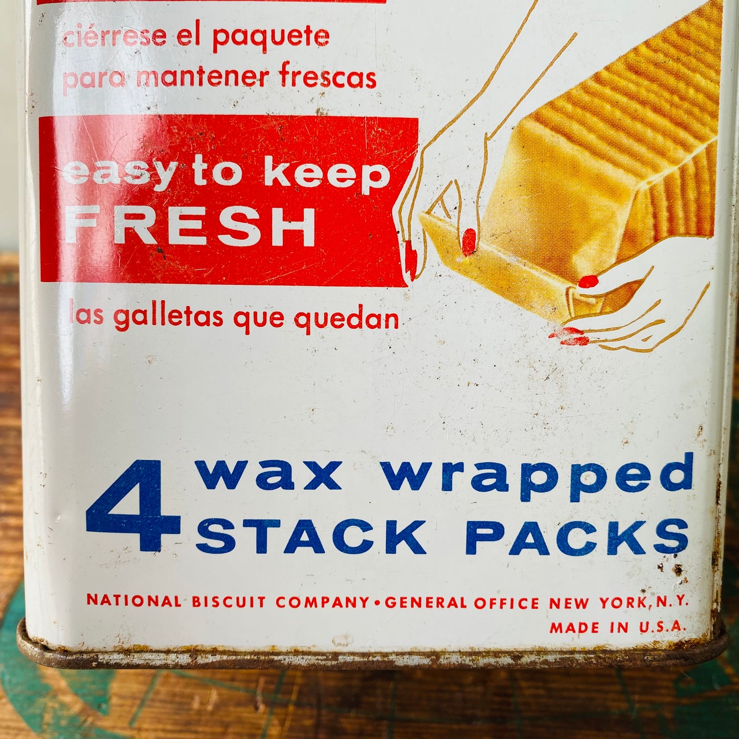 【1969 USA vintage】NABISCO PREMIUM SALTINAS TIN CAN