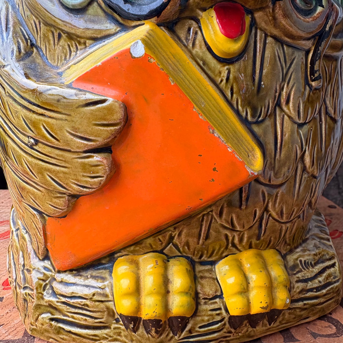 【1970s JAPAN vintage】Green Owl Cookie Jar
