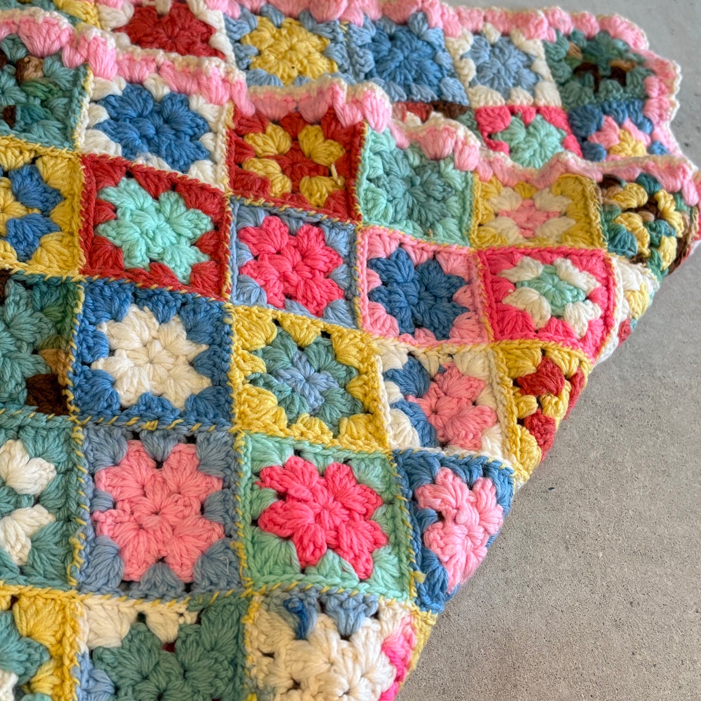【USA vintage】granny blanket pastel color