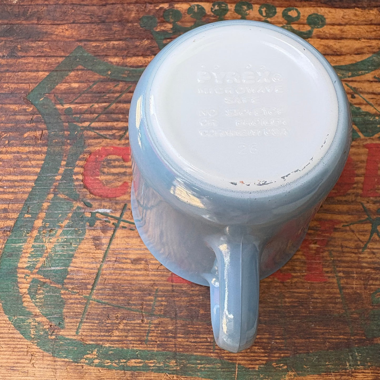 【USA vintage】PYREX mugcup Blue