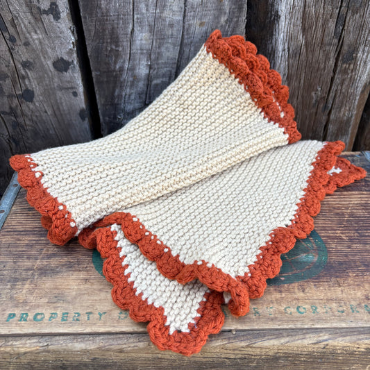 【USA vintage】 knit mini rug brown