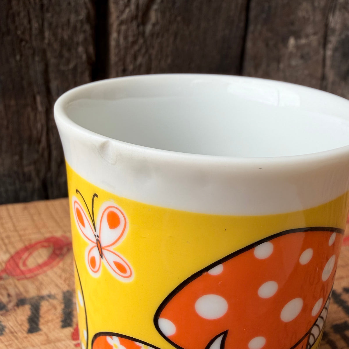 【1970s JAPAN vintage】mushroom coffee mugcup