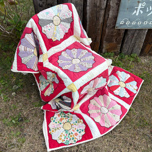 【USA vintage】feed sack antique quilt