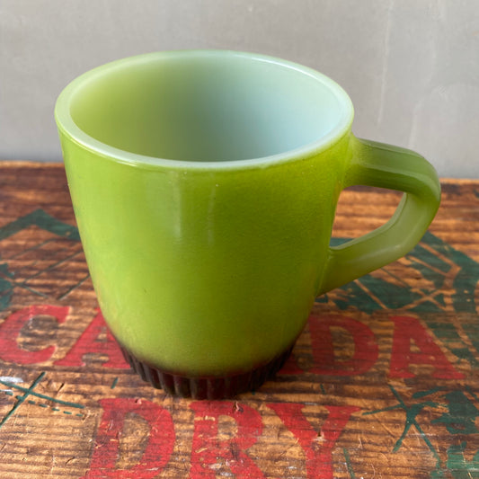 【1960-1976 USA vintage】Fire-King RIBBED BOTTOM グリーン×ブラック