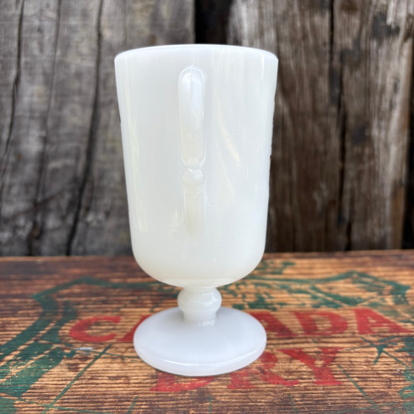 【1960s USA vintage】Footed Milk Glass Mug