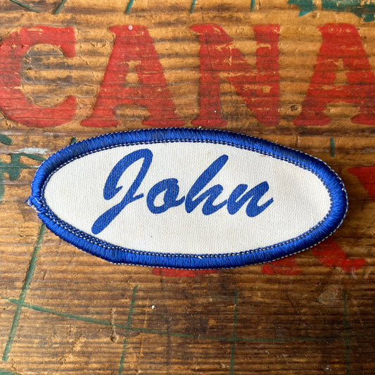 【USA vintage】Name Tag Patch John