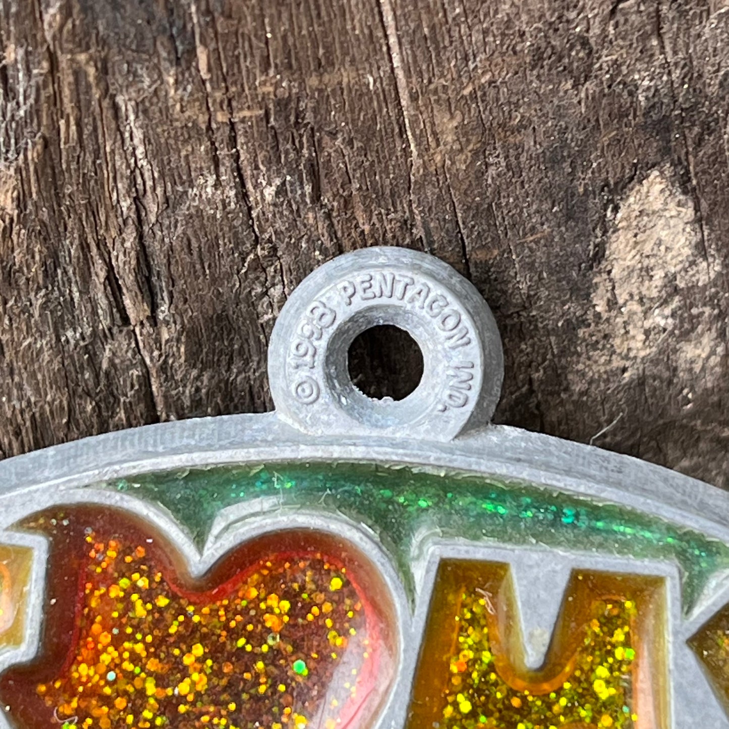 【USA vintage】stained glass ornament HUSKY