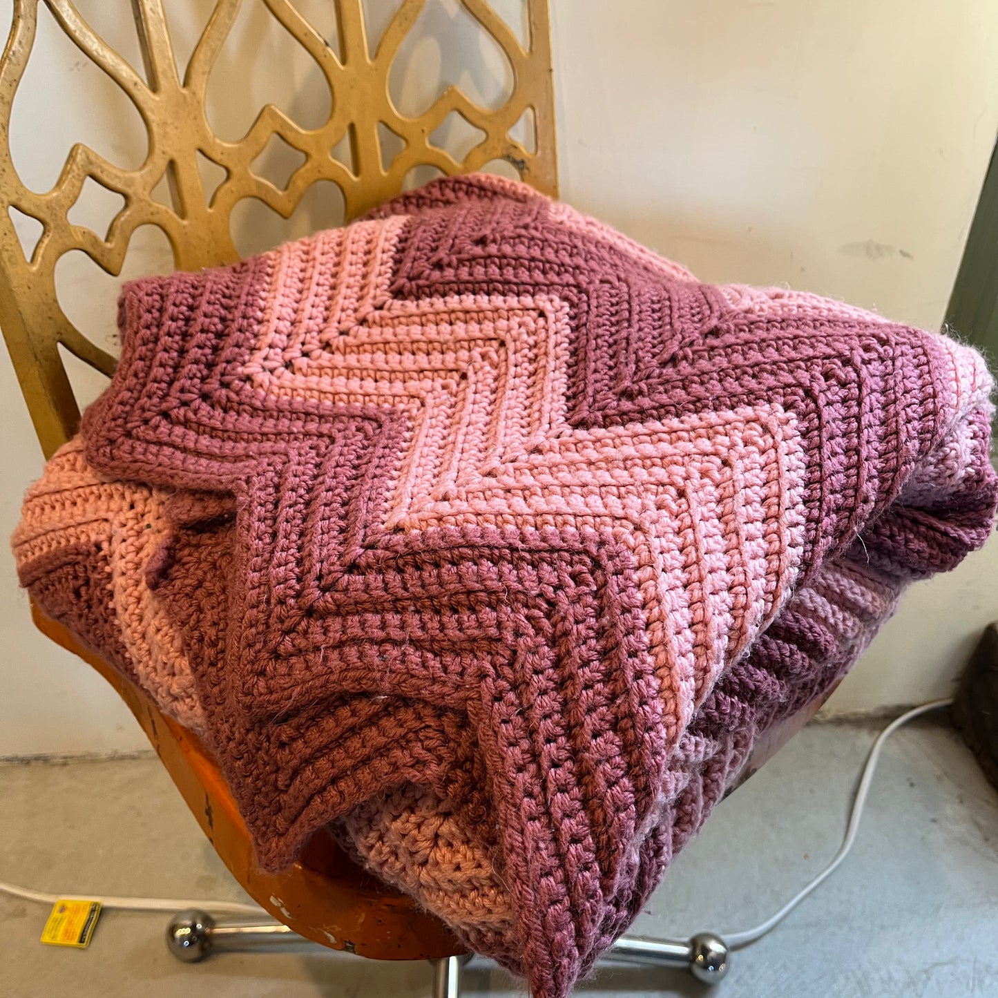 【USA vintage】Granny Blanket pink