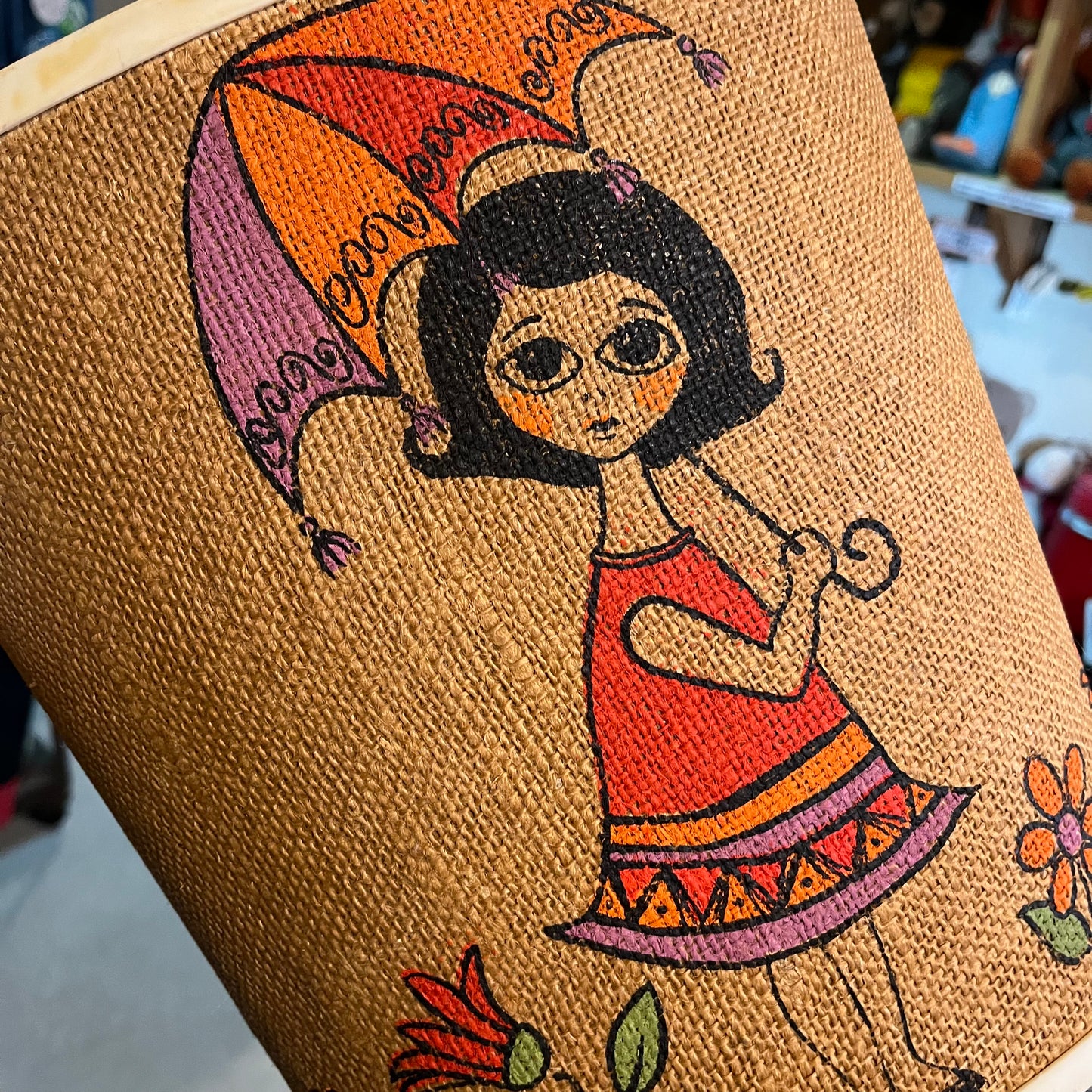 【USA vintage】Hallman Created Products Trash Basket