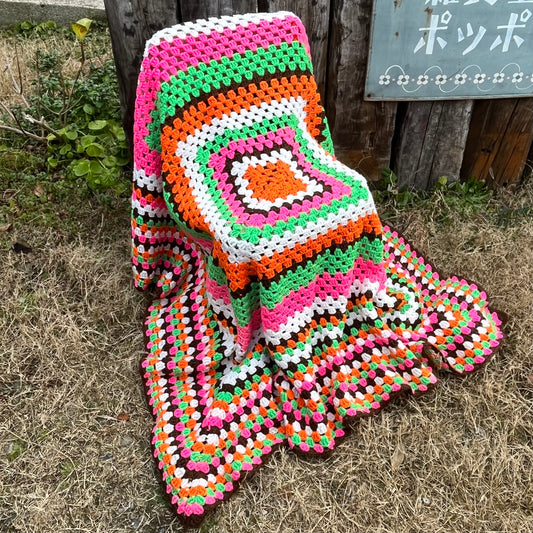 【USA vintage】granny blanket square