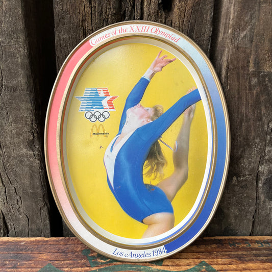 【USA vintage】80s Los Angeles Olympic × McDonald Oval Tin Plate (rhythmic gymnastics)