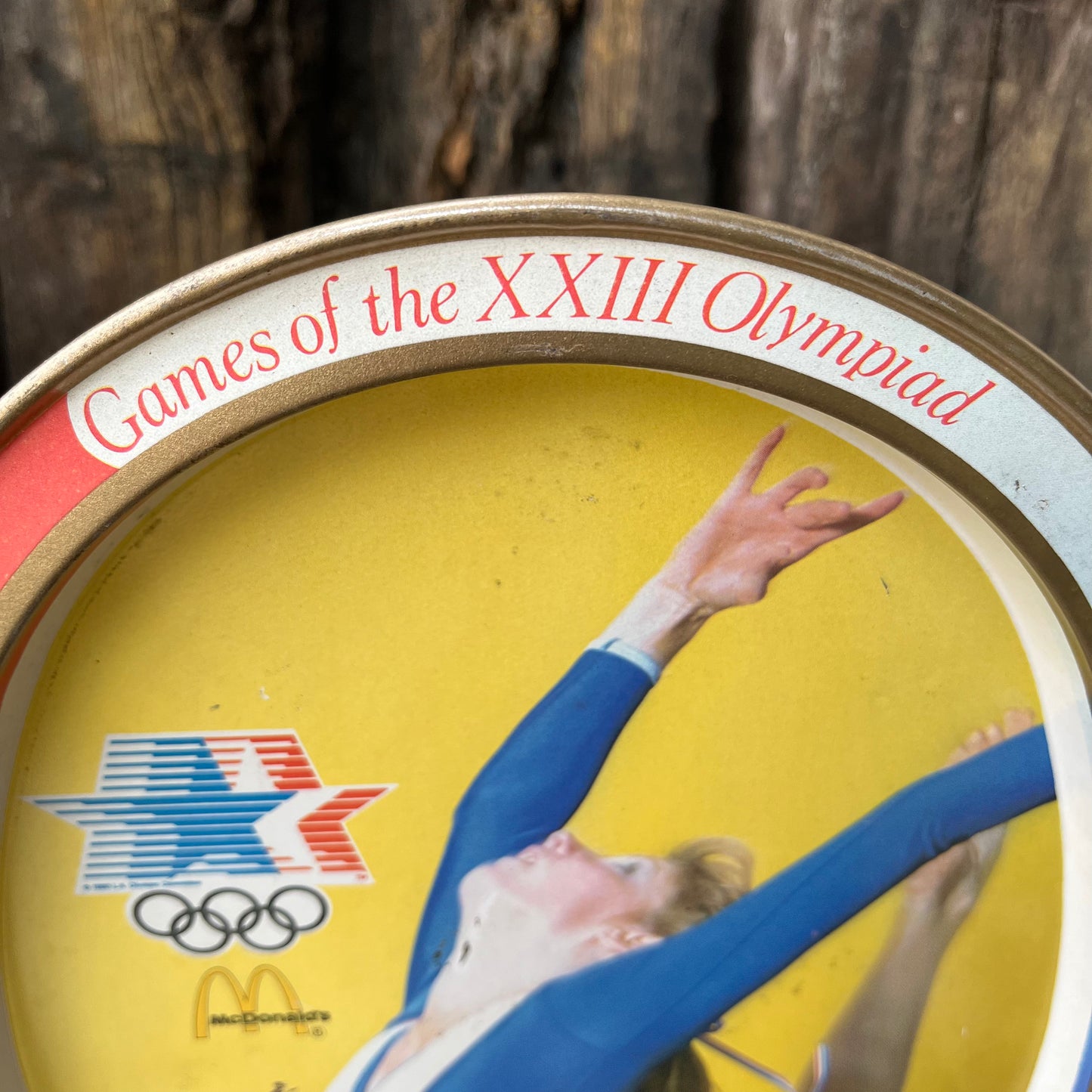 【USA vintage】80s Los Angeles Olympic × McDonald Oval Tin Plate (rhythmic gymnastics)