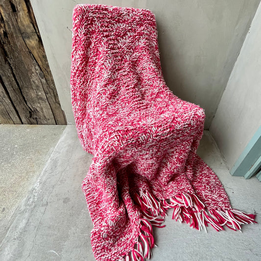 【USA vintage】Granny Blanket pink × white