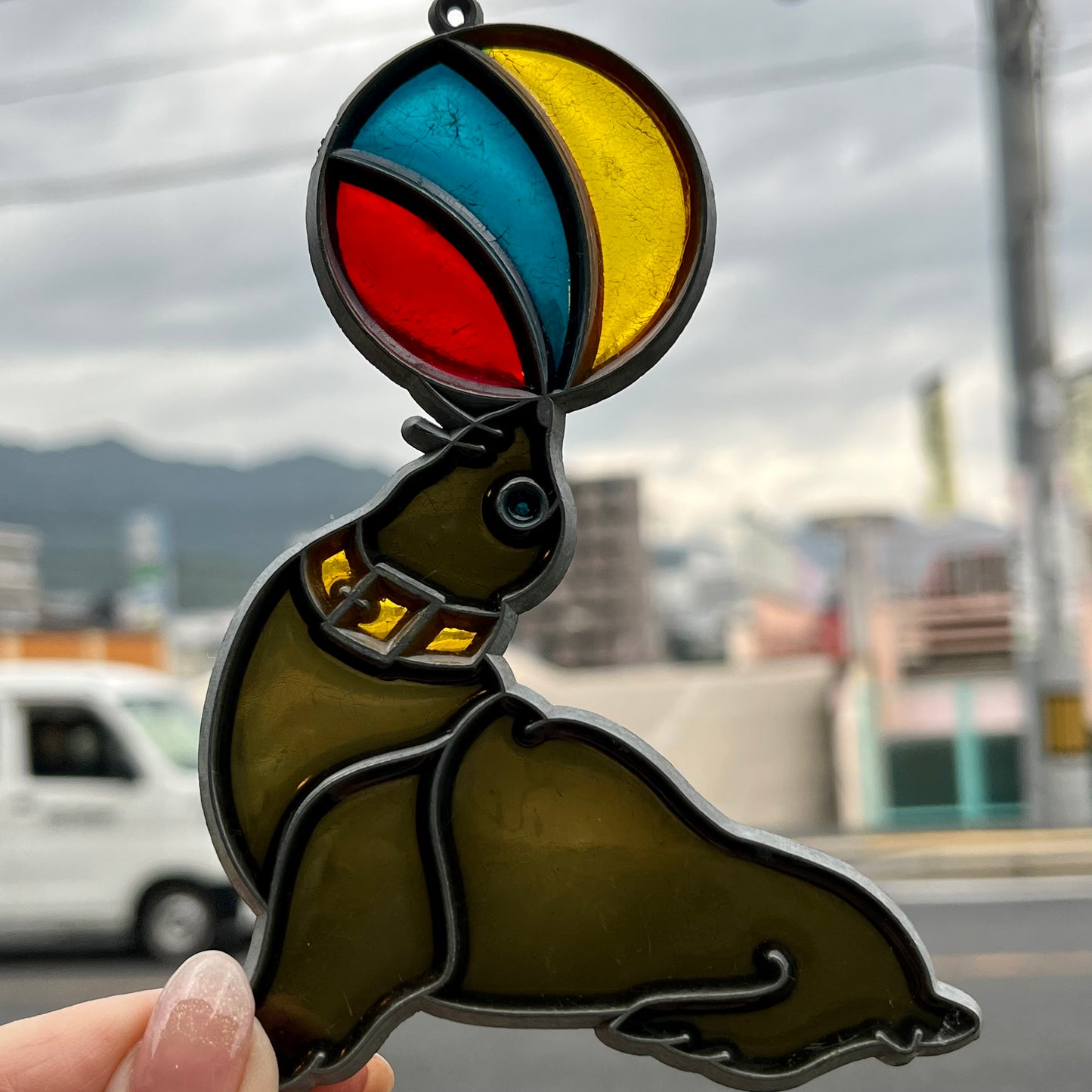 【USA vintage】stained glass Sea lion