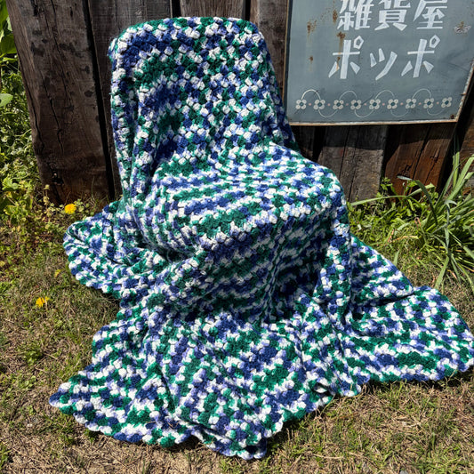 【USA vintage】Granny Blanket purple × green