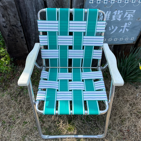 【USA vintage】Lawn Chair Green × White