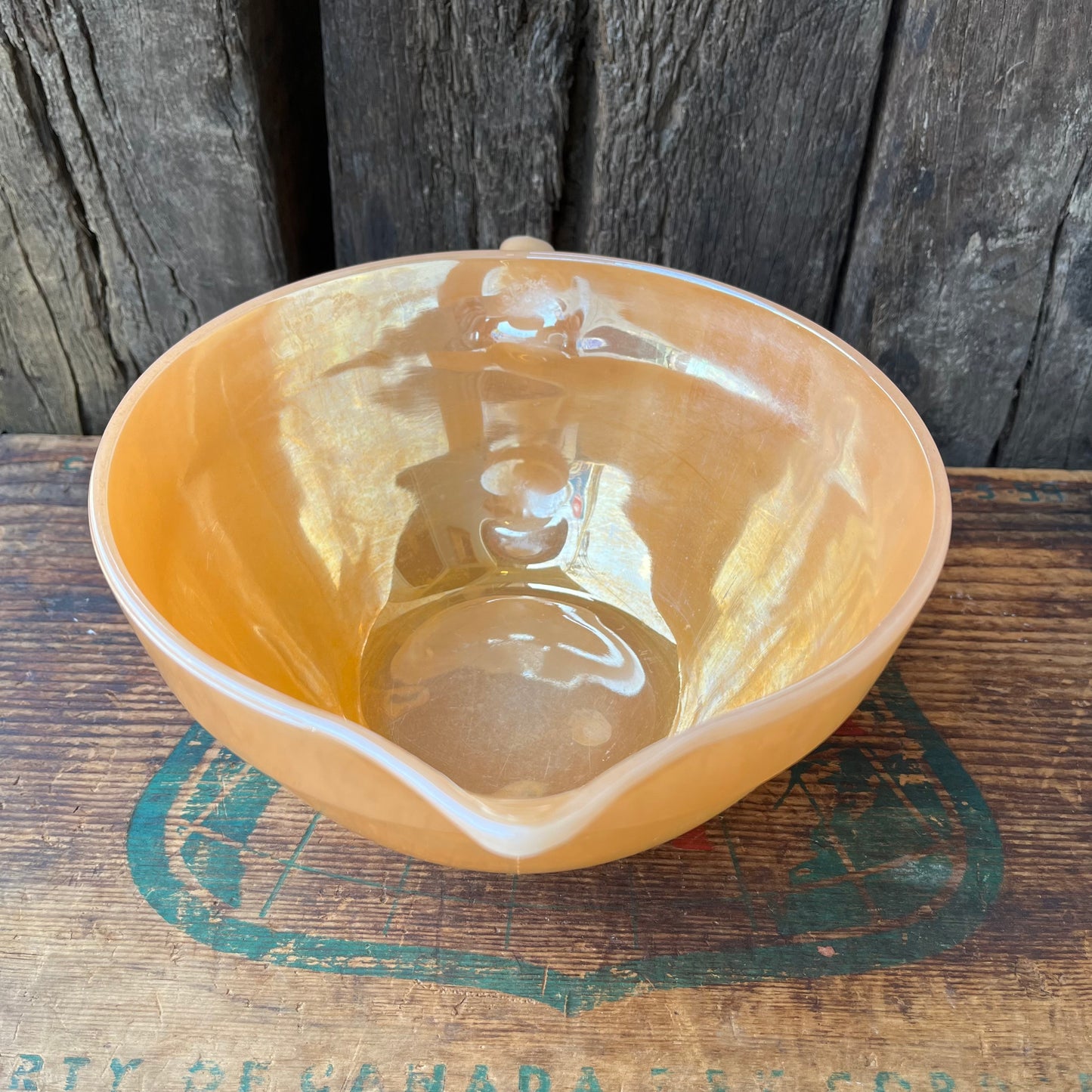 【USA vintage】Fire-King Peach Luster Butter Bowl