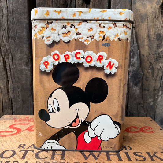 【USA vintage】Mickey Popcorn Tin Box 1997 Home Movie Theater Limited