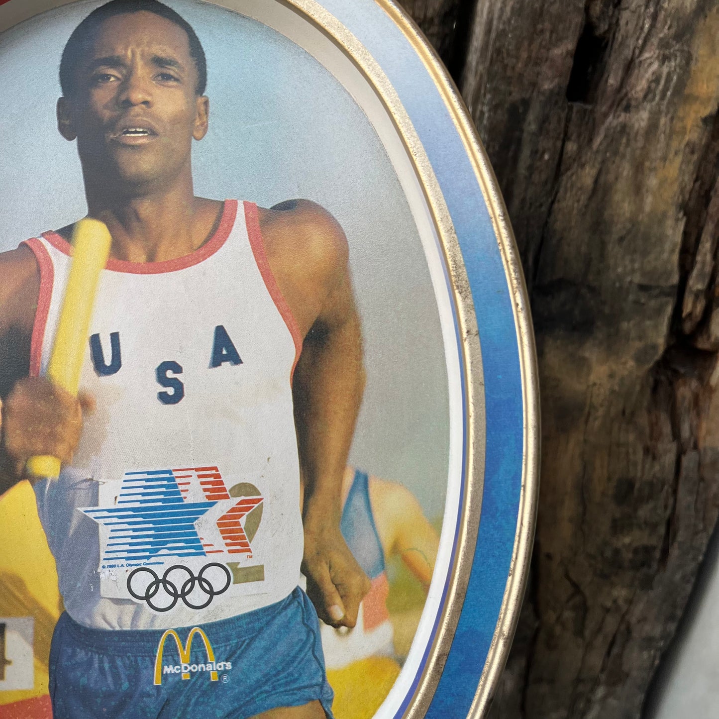 【USA vintage】80s Los Angeles Olympic × McDonald Oval Tin Plate (Run)