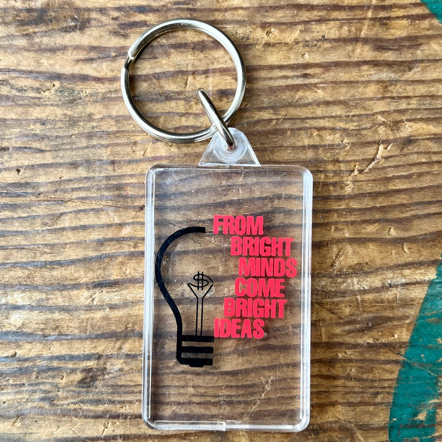 【USA vintage】Key ring FROM BRIGHT MINDS COME BRIGHT IDEAS