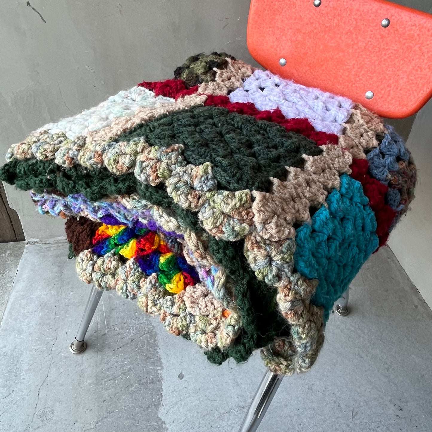【USA vintage】Granny Blanket Square Motif