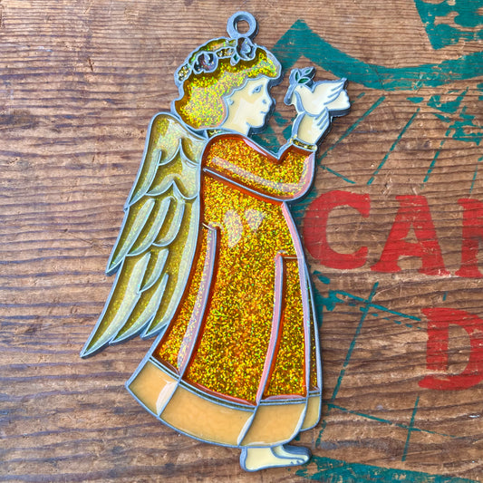 【USA vintage】stained glass Angel