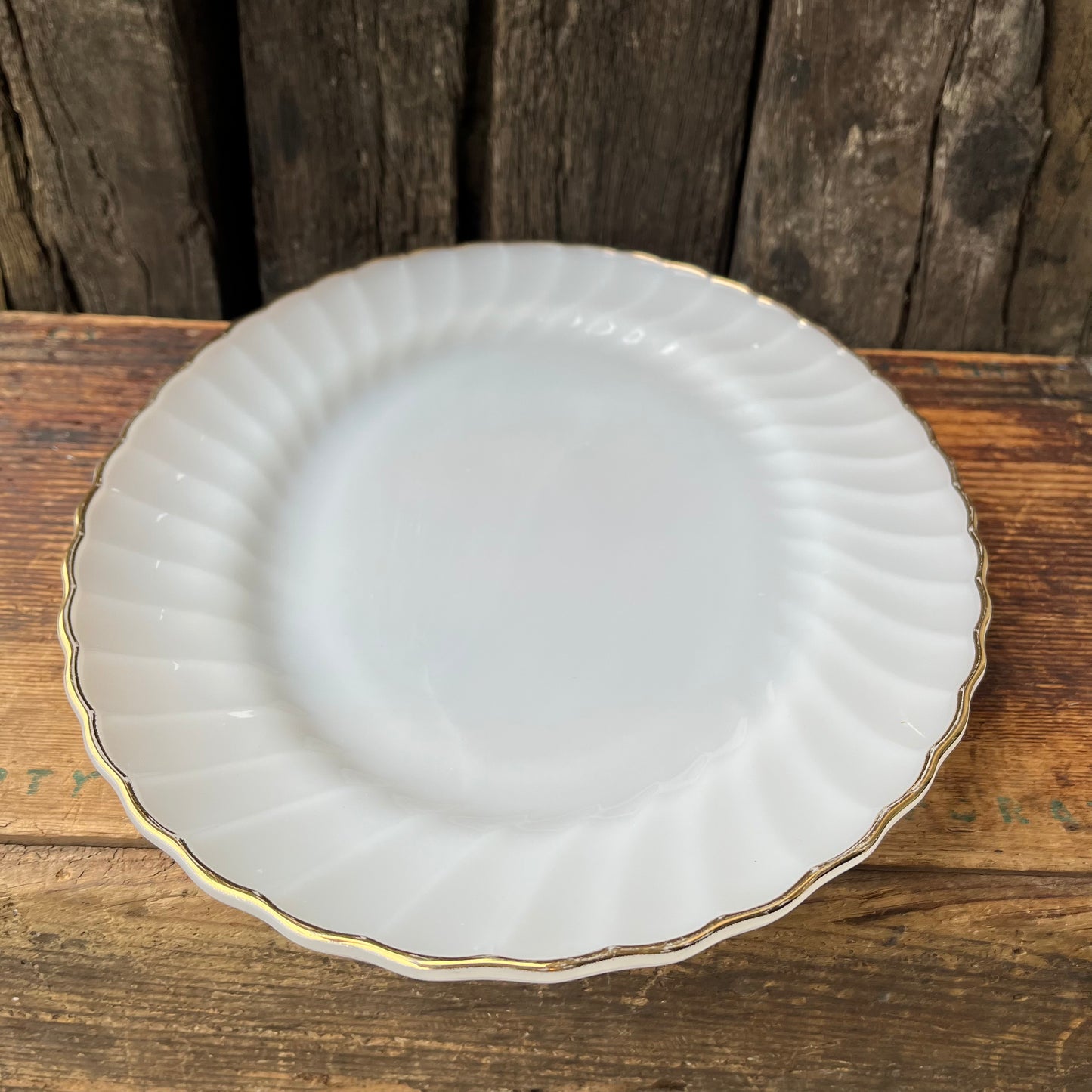 【USA vintage】ANCHOR HOCKING Gold Rim Oval Plate