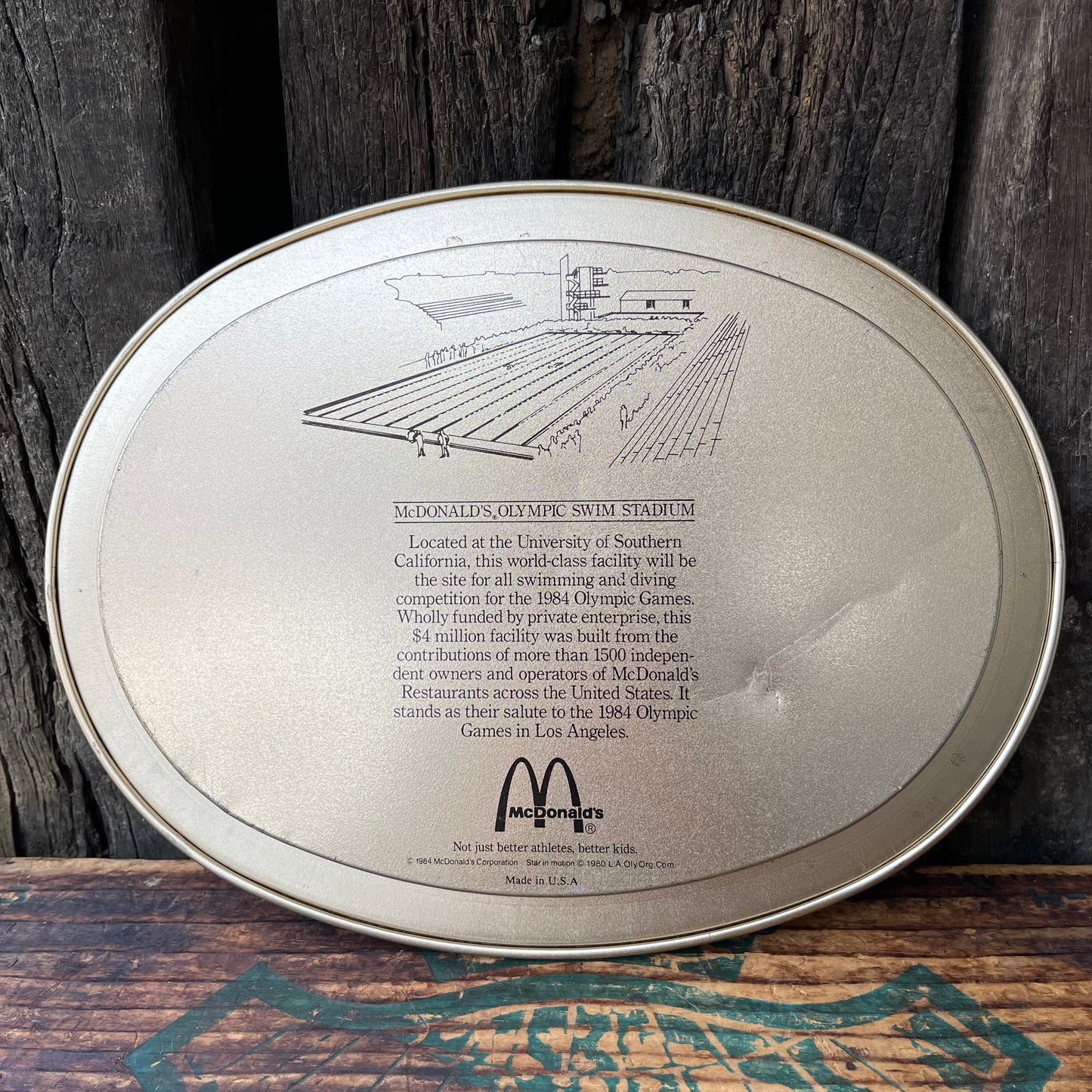 【USA vintage】80s Los Angeles Olympic × McDonald Oval Tin Plate (Medal )