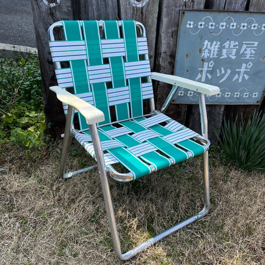 【USA vintage】Lawn Chair Green × White