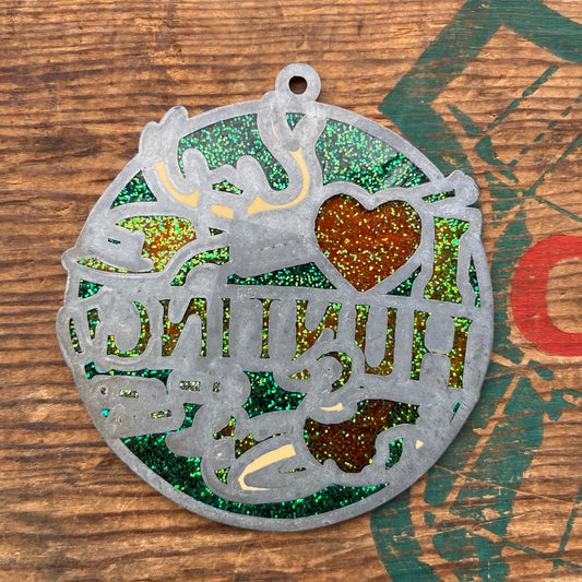 【USA vintage】stained glass ornament Hunting