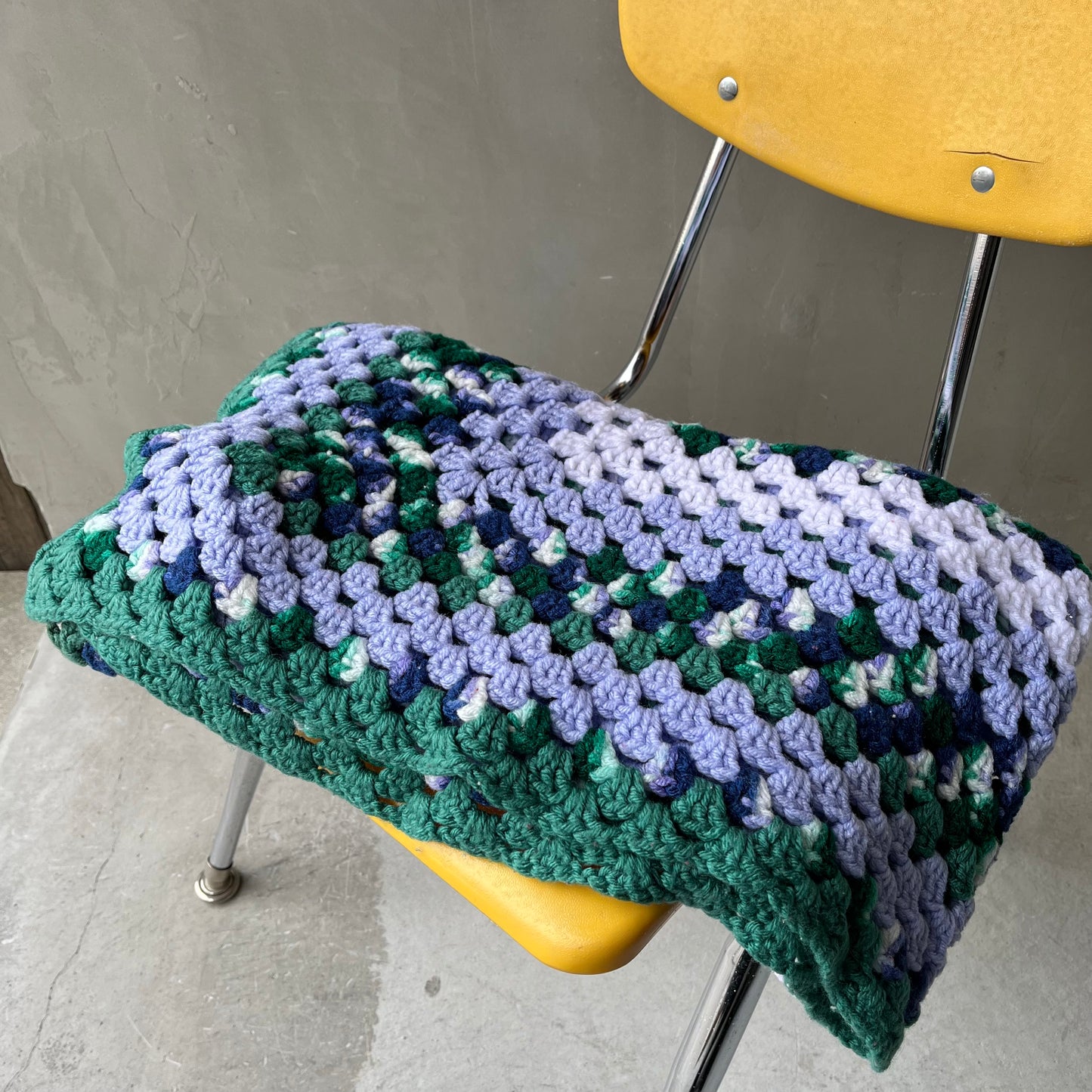 【USA vintage】Granny Blanket Square blue × green
