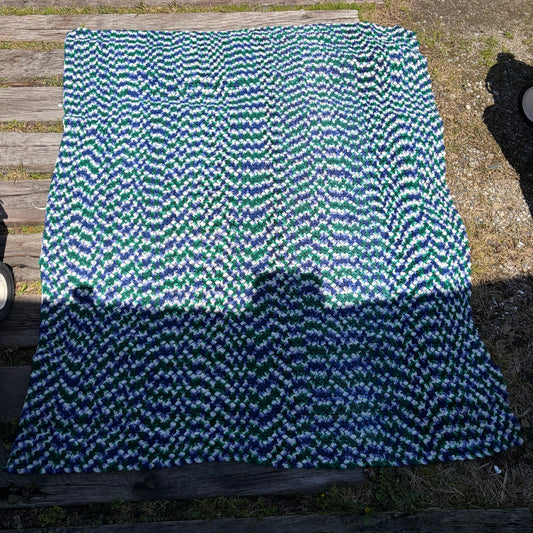 【USA vintage】Granny Blanket purple × green