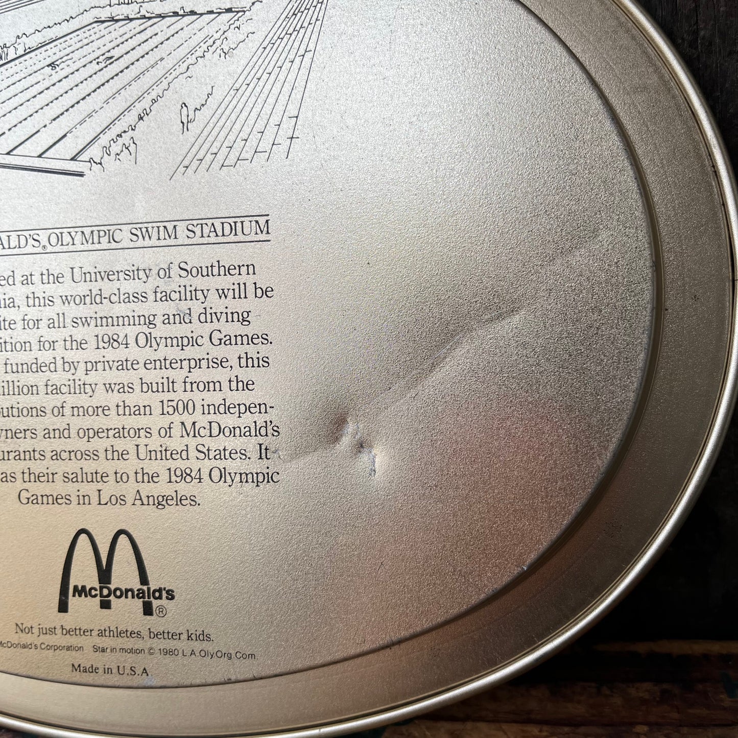 【USA vintage】80s Los Angeles Olympic × McDonald Oval Tin Plate (Medal )