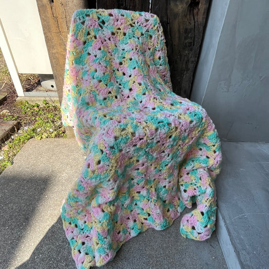 【USA vintage】Granny Blanket Pastel Color