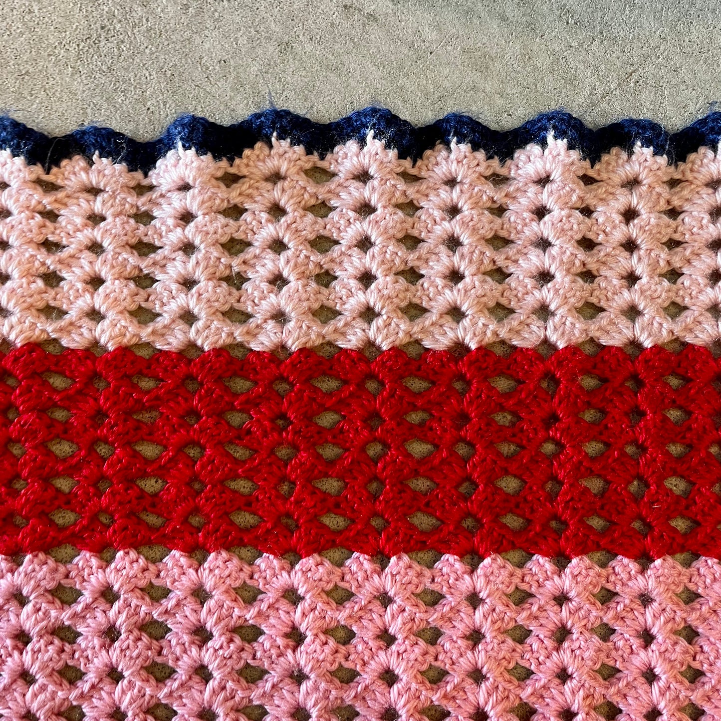 【USA vintage】グラニーブランケット ストライプ