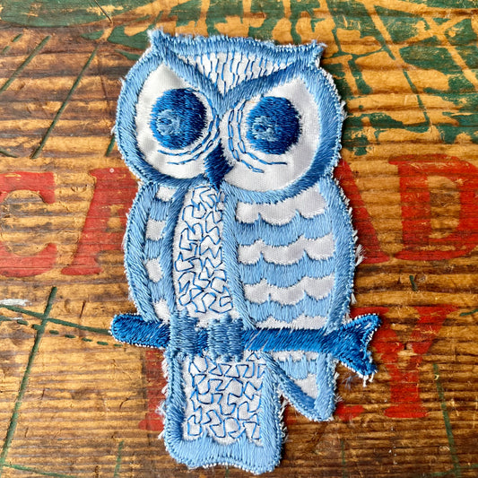 【USA vintage】ワッペン Owl blue