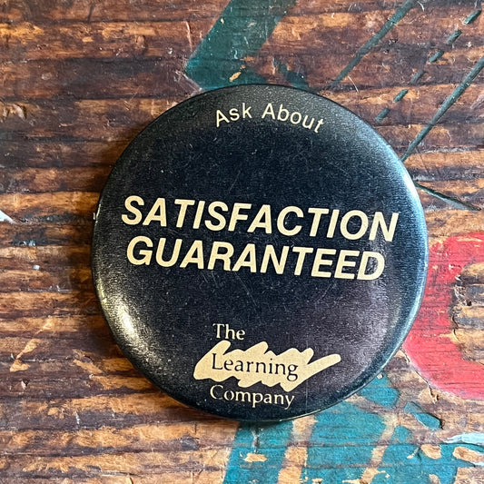 【USA vintage】缶バッジ SATISFACTION GUARANTEED
