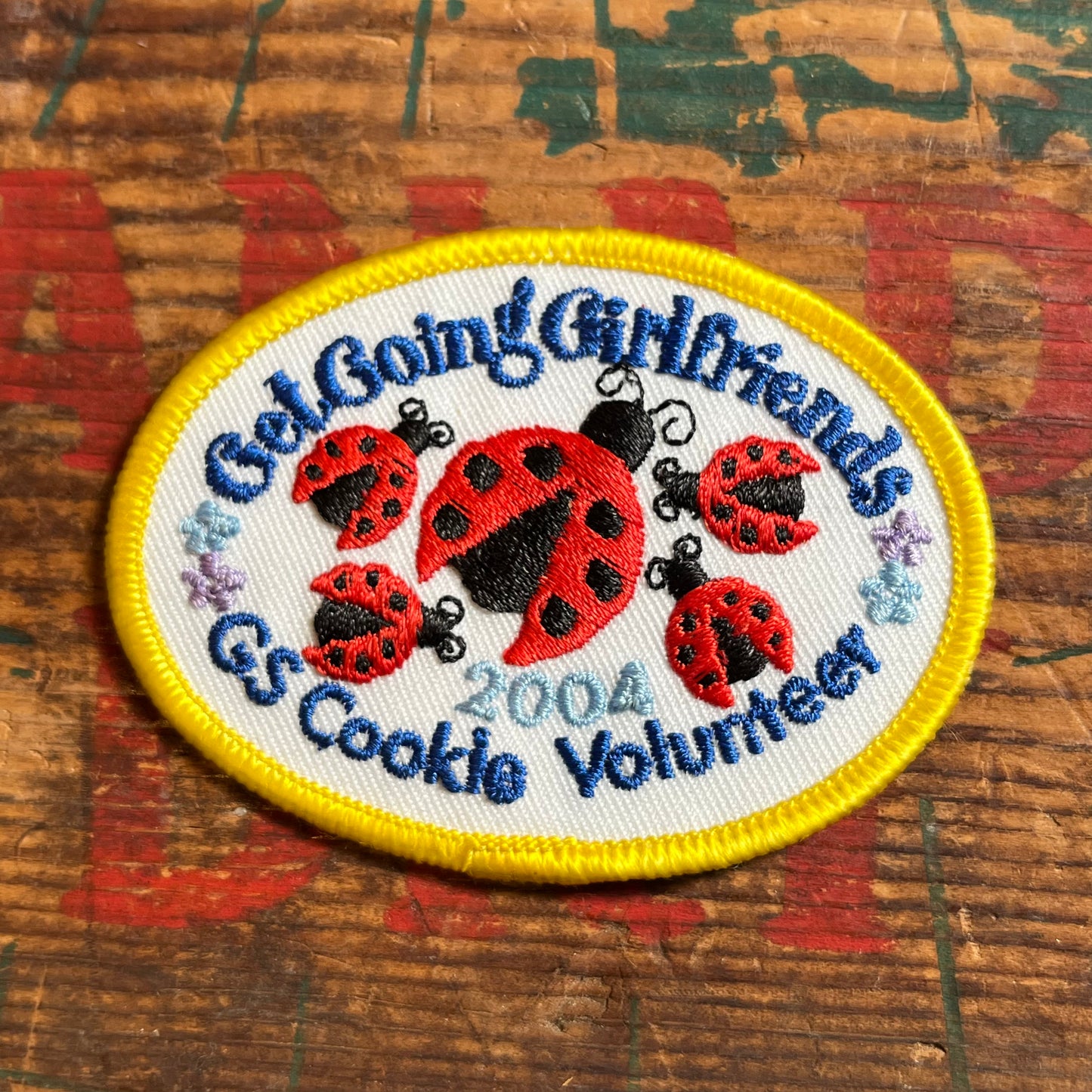 【USA vintage】ワッペン Get Going Girlfriends Cookie Volunteer ガールスカウト