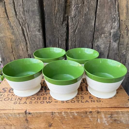 【USA vintage】1960 Raffiaware Dessert Bowl set 5