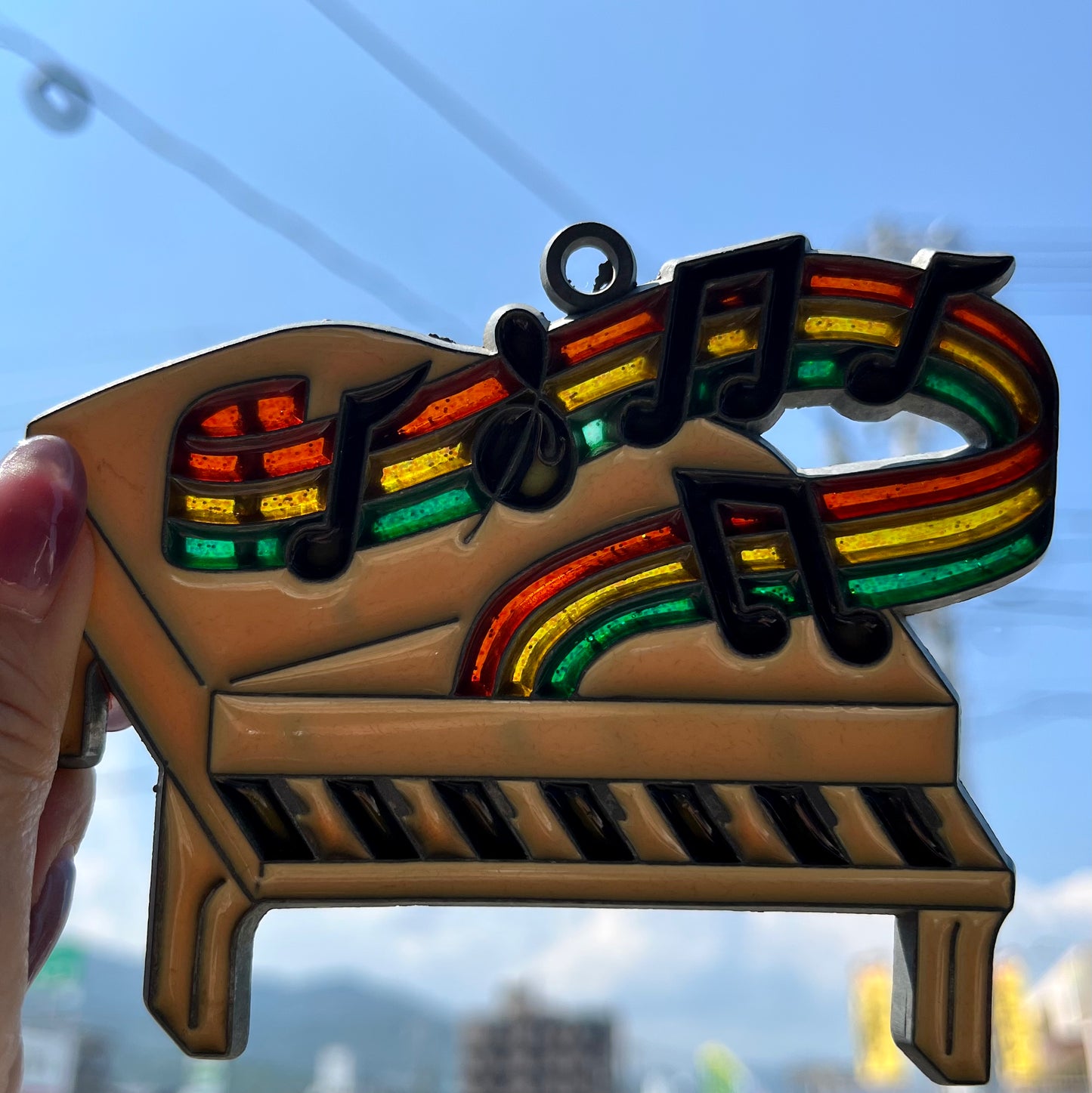 【USA vintage】stained glass PIANO
