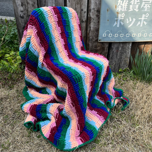 【USA vintage】Granny Blanket colorful stripe
