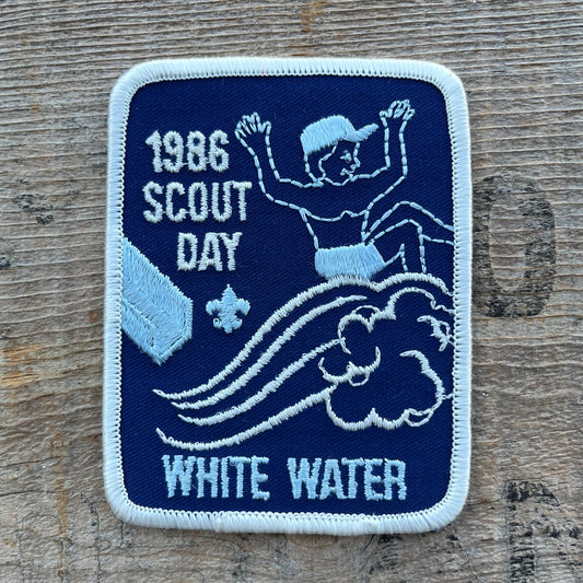 【USA vintage】Boy Scout Patch 1986 SCOUT DAY WHITE WATER