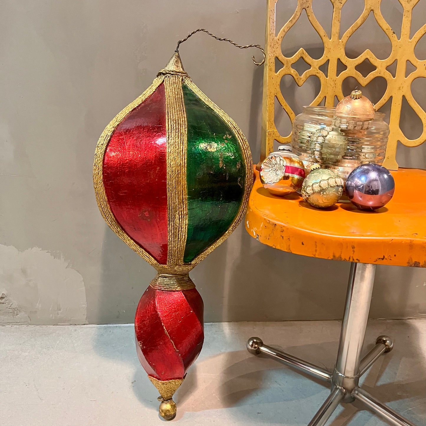 【USA vintage】 クリスマス ビッグ オーナメント Red & Green