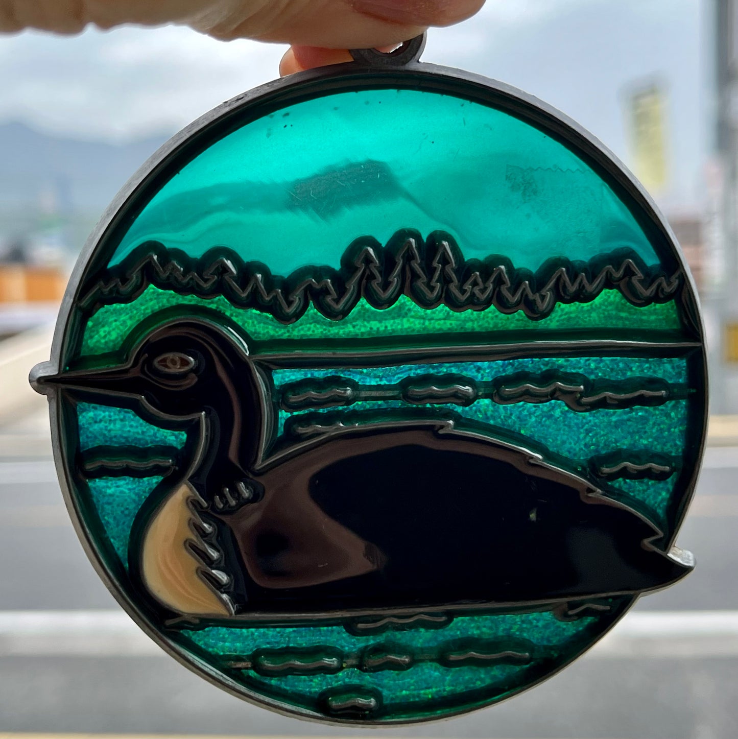 【USA vintage】stained glass Duck