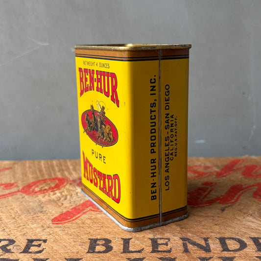 【USA vintage】BEN-HUR Mustard Tin Can