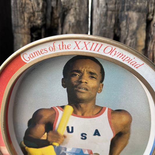 【USA vintage】80s Los Angeles Olympic × McDonald Oval Tin Plate (Run)