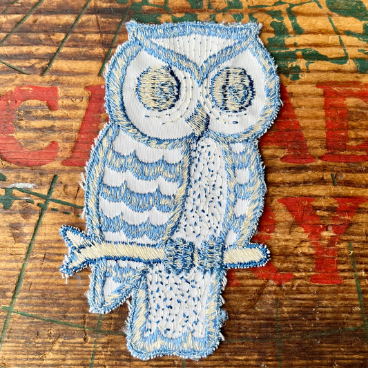 【USA vintage】ワッペン Owl blue